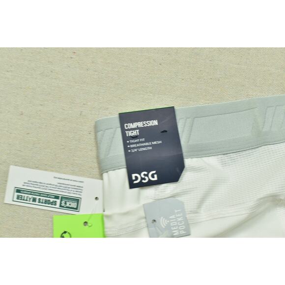 DSG Men's 3/4 Compression Tight Fit Base Layer Pure White Size XL Polyester NEW - Picture 8 of 8